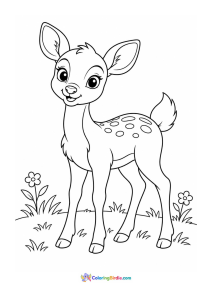 Deer in a meadow animal coloring page