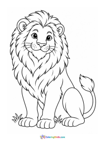 Lion resting animal coloring page