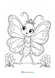 Butterfly princess coloring page