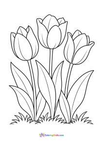 Tulip trio coloring page