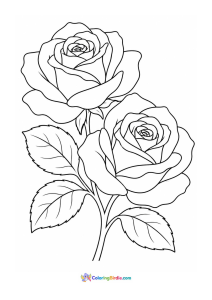 Two roses coloring page