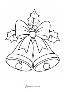Christmas coloring page of large decorative bells