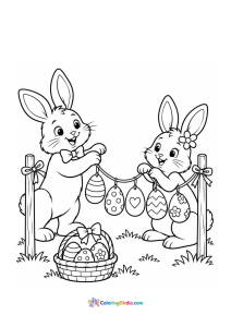 Easter egg garland coloring page
