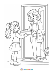 Sharing thanksgiving food coloring page