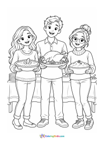 Thanksgiving potluck coloring page