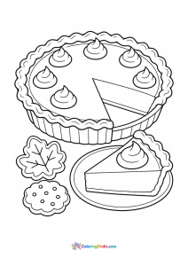 Pumpkin pie and desserts coloring page