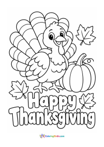 Happy thanksgiving coloring page