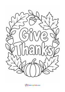 Thanksgiving give thanks coloring page