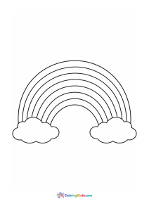 Rainbow between two clouds coloring page