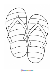 Rainbow beach slippers coloring page