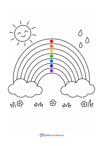 Rainbow color dots coloring page