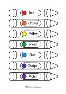 Rainbow crayons coloring page