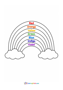 Rainbow with color names coloring page