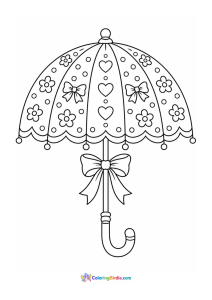 Beautiful umbrella rainy day coloring page