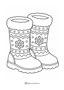 Winter boots coloring page