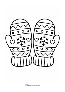 Winter mittens coloring page